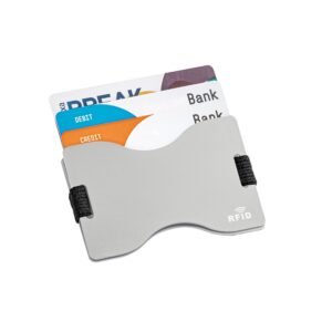 Porta tarjeta aluminio con logo para Merchandising y Regalos Empresariales